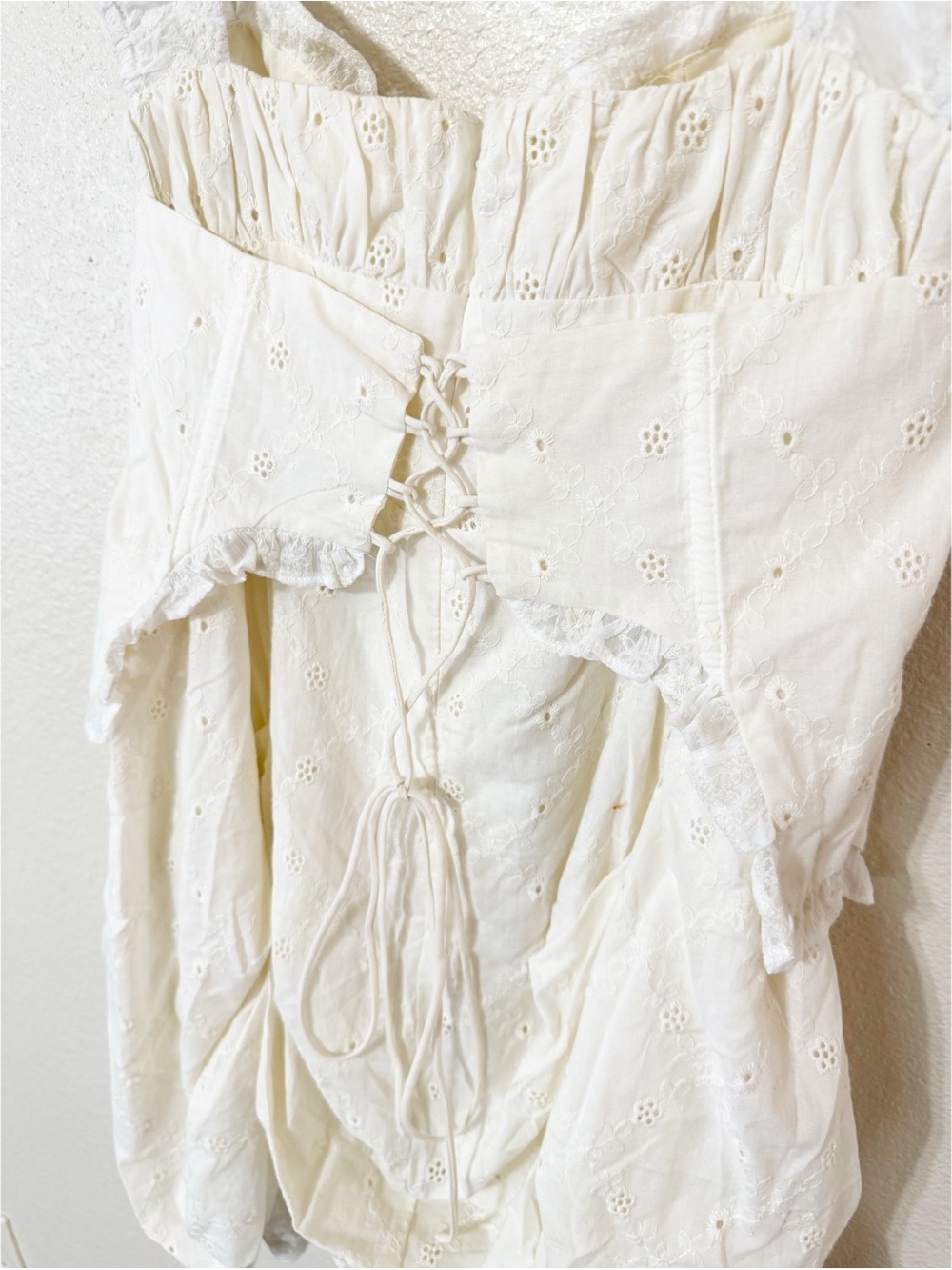 For Love & Lemons Morgan Corset Under Bust Puff Sleeve Mini Dress NEW Size large - Picture 8 of 10